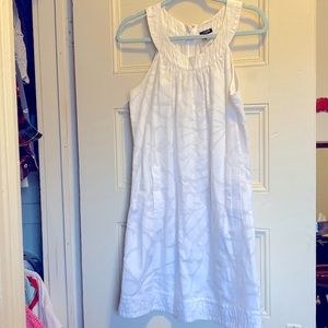 J.Crew White Halter Top Dress with Floral Pattern and Pockets!